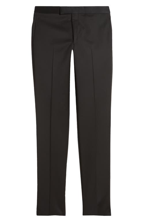 Jack Victor Phoenix Flat Front Tuxedo Pants In Black
