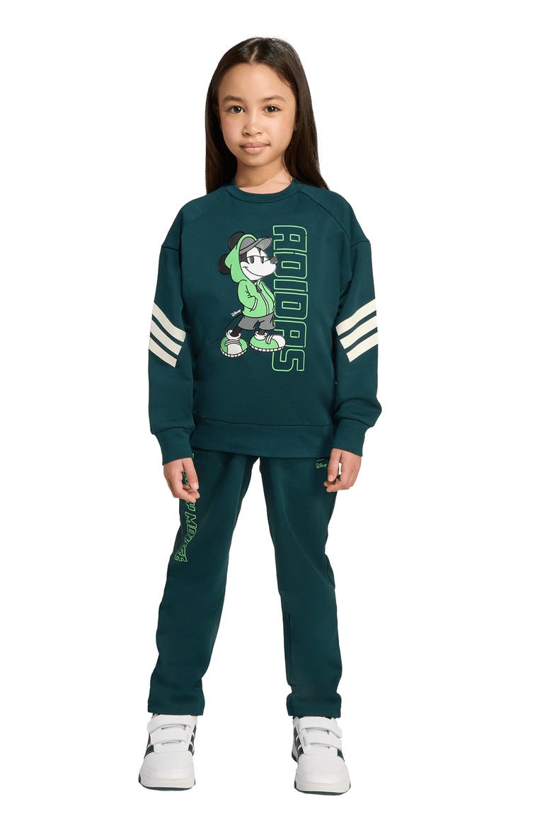 x Disney Kids' Mickey Crewneck Sweatshirt & Joggers Set, Main, color, AURIVY/LIM