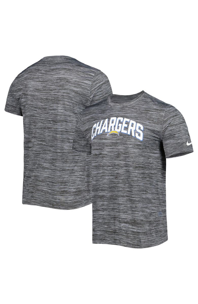 Nike Men's Nike Heather Gray Los Angeles Chargers Sideline Velocity Athletic Stack Performance T-Shirt, Main, color, Heather Gray
