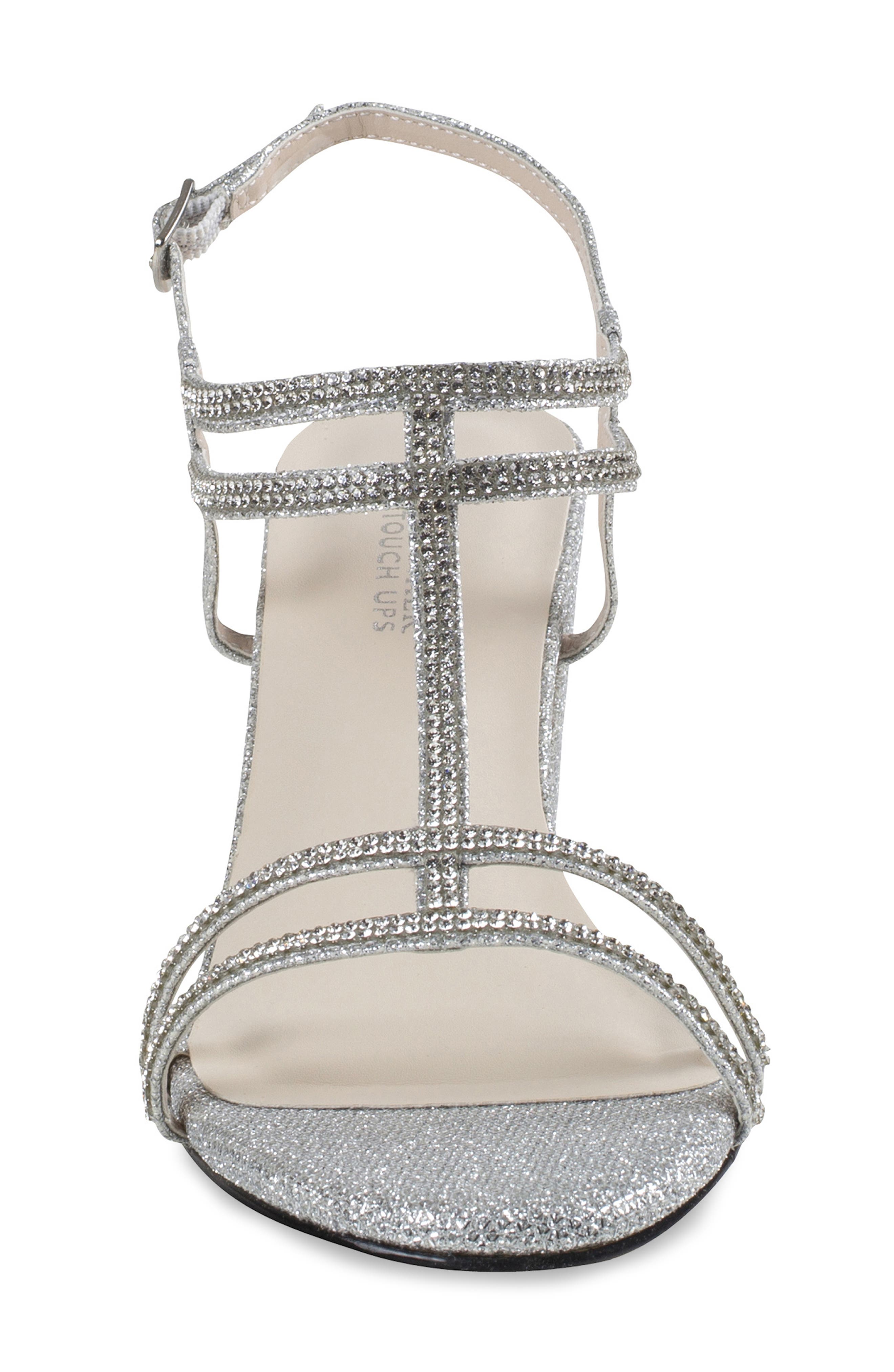 Touch Ups Sam Ankle Strap Sandal, Alternate, color, Silver