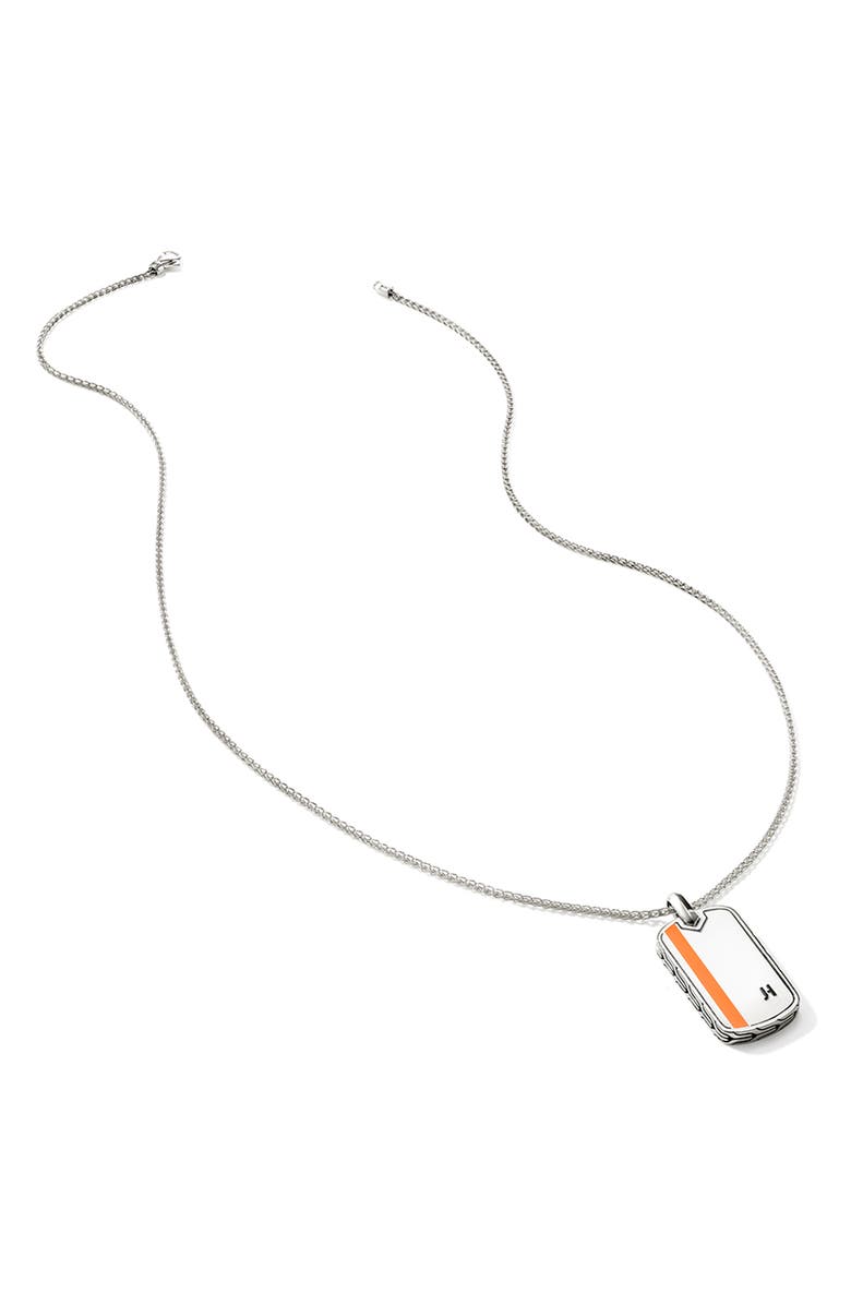 John Hardy TAG NECKLACE STERLING SILVER ENAMEL, Alternate, color, Orange