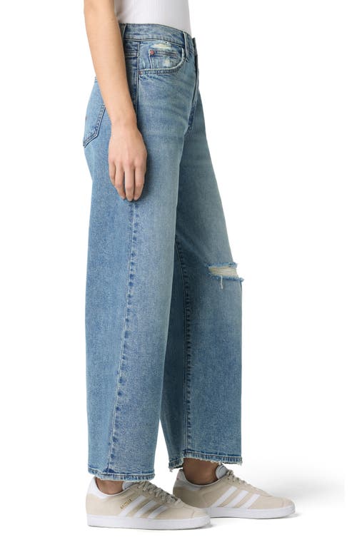 Hudson Jeans Jolene Wide Leg Distressed Ankle Crop Jeans
