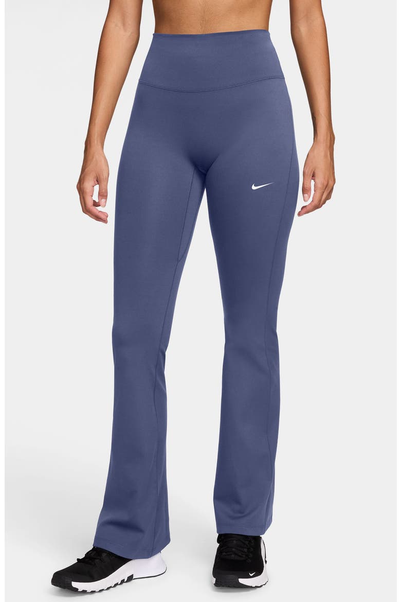 One Dri-FIT High Waist Flared Leggings, Main, color, BLUE/ WHITE