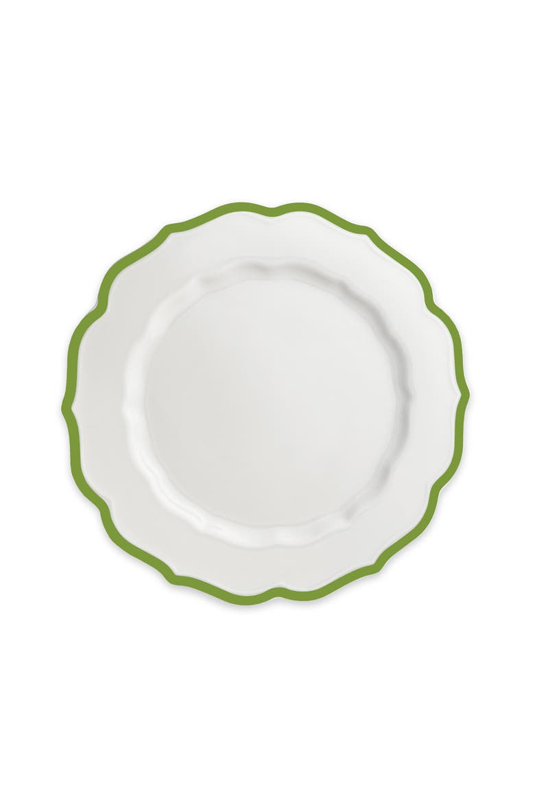 Stella Verde Scalloped Dinner Plate - Porcelain - Set 4, Main, color, GREEN