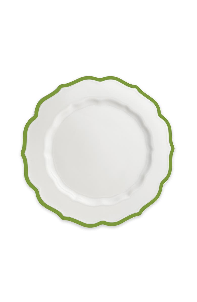 Caskata Stella Verde Scalloped Dinner Plate - Porcelain - Set 4, Main, color, Green