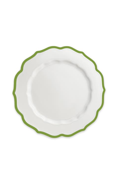 Stella Verde Scalloped Dinner Plate - Porcelain - Set 4