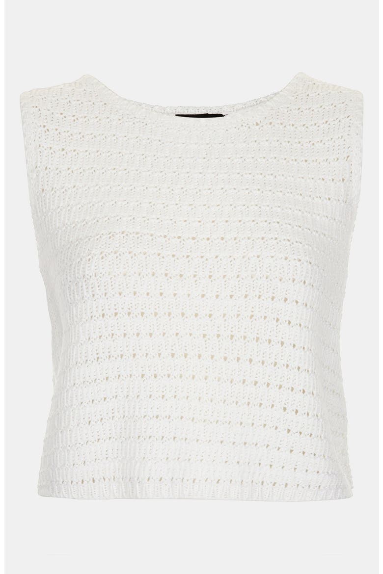 Crochet Crop Sweater, Main, color, CREAM