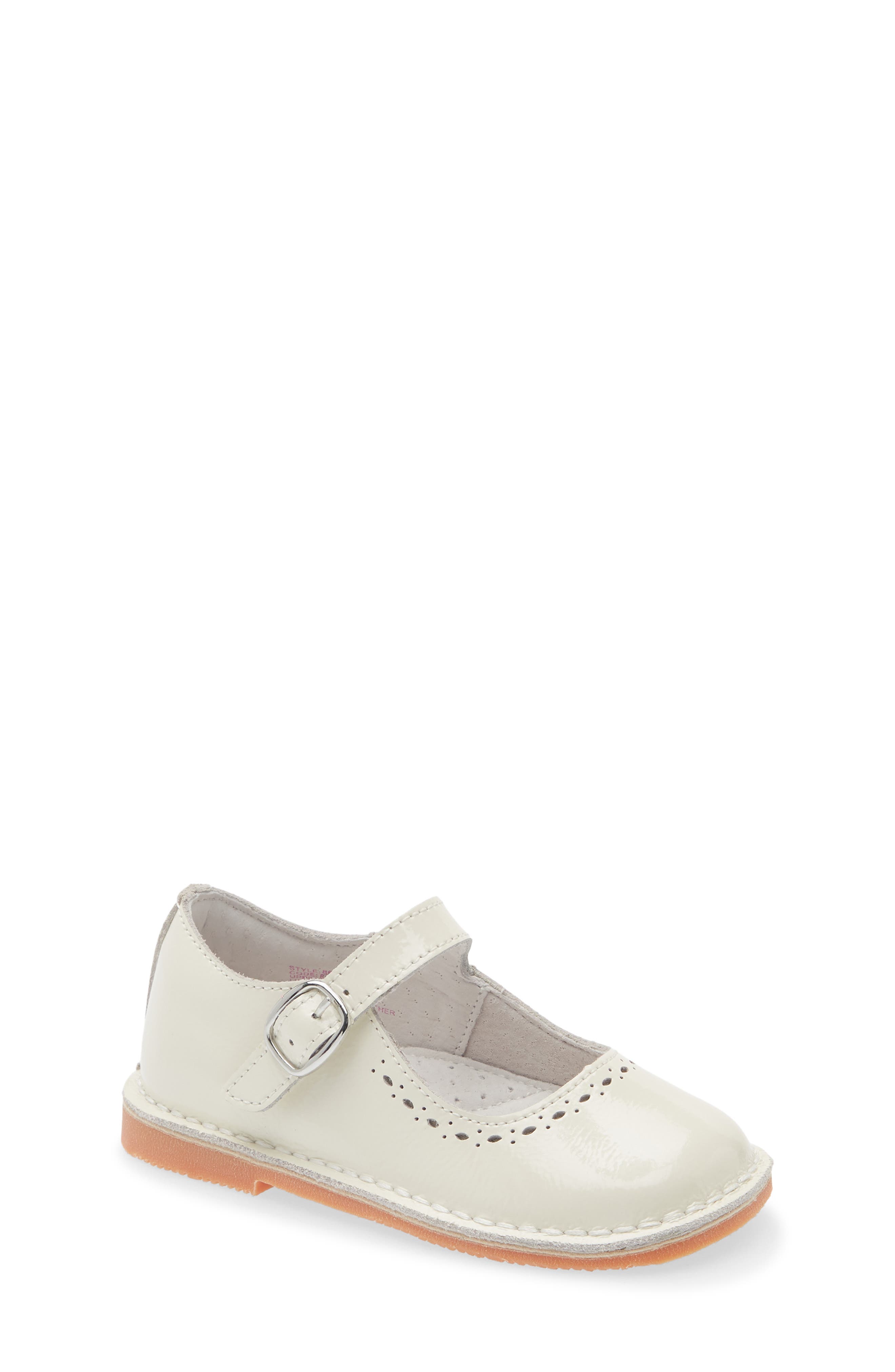 L'AMOUR Kids' Alina Mary Jane Flat, Main, color, Patent Ivory