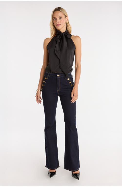 The Noli Shop Rina Tie Neck Blouse In Black