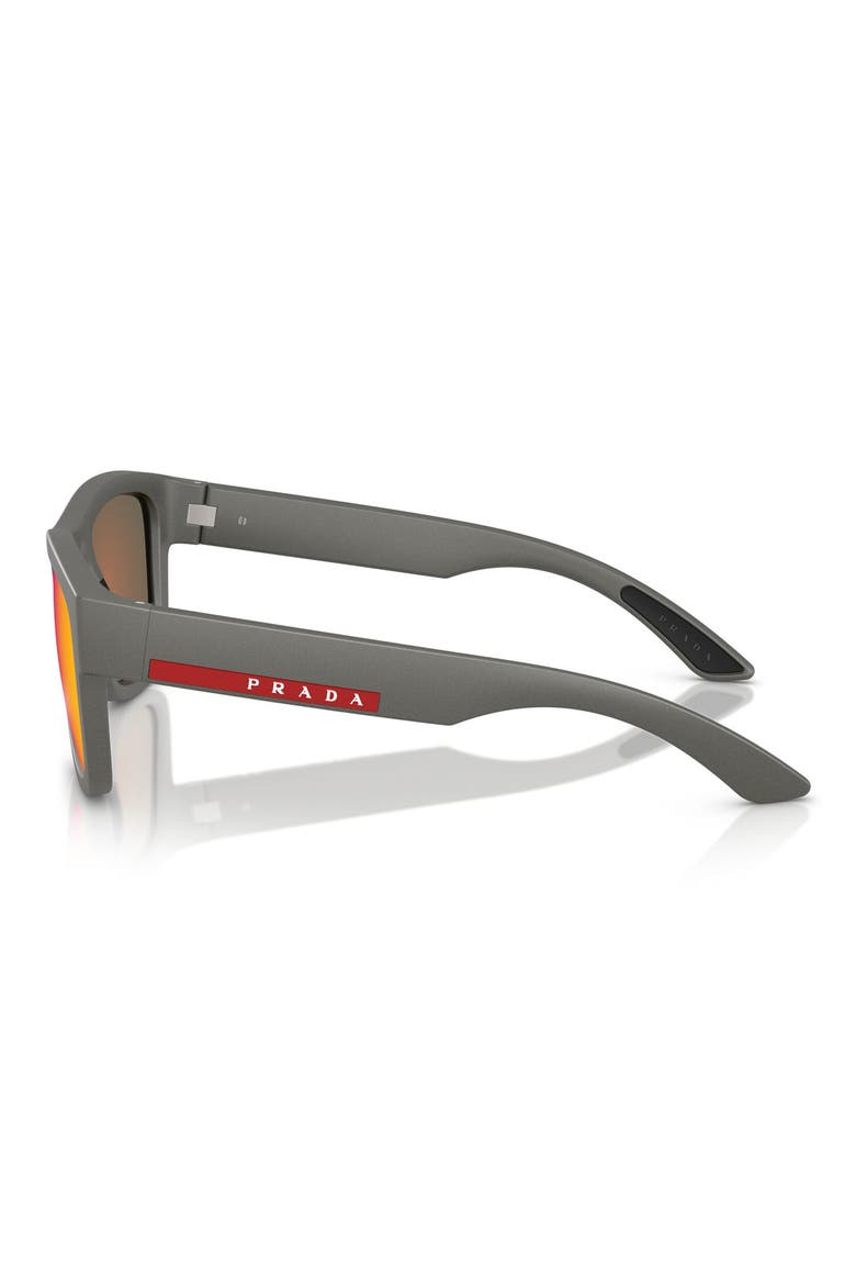 56mm Mirrored Pillow Sunglasses, Alternate, color, SILVER GREY / BROWN ORANGE