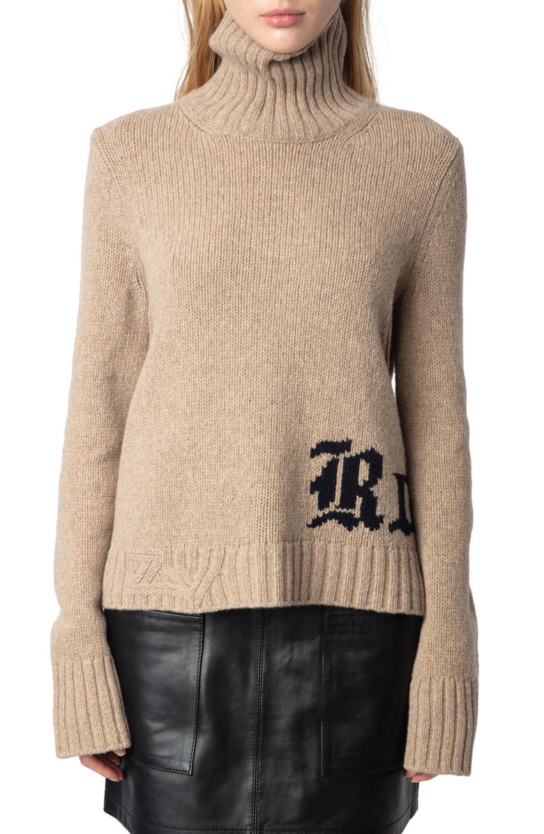 Zadig & Voltaire Namla We Rock Merino Wool Sweater, Main, color, 