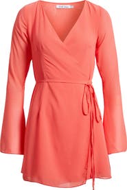 Bella Venice Ariana Long Sleeve Faux Wrap Minidress