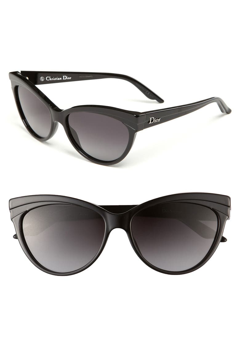 'Sauvage' 56mm Retro Sunglasses, Main, color, BLACK/ GREY GRADIENT