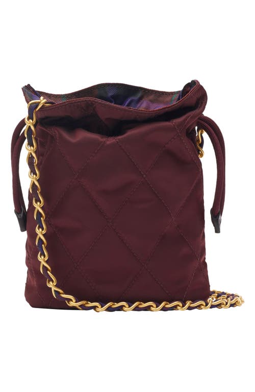 Burberry Quilted Twill Chain Pouch In Red