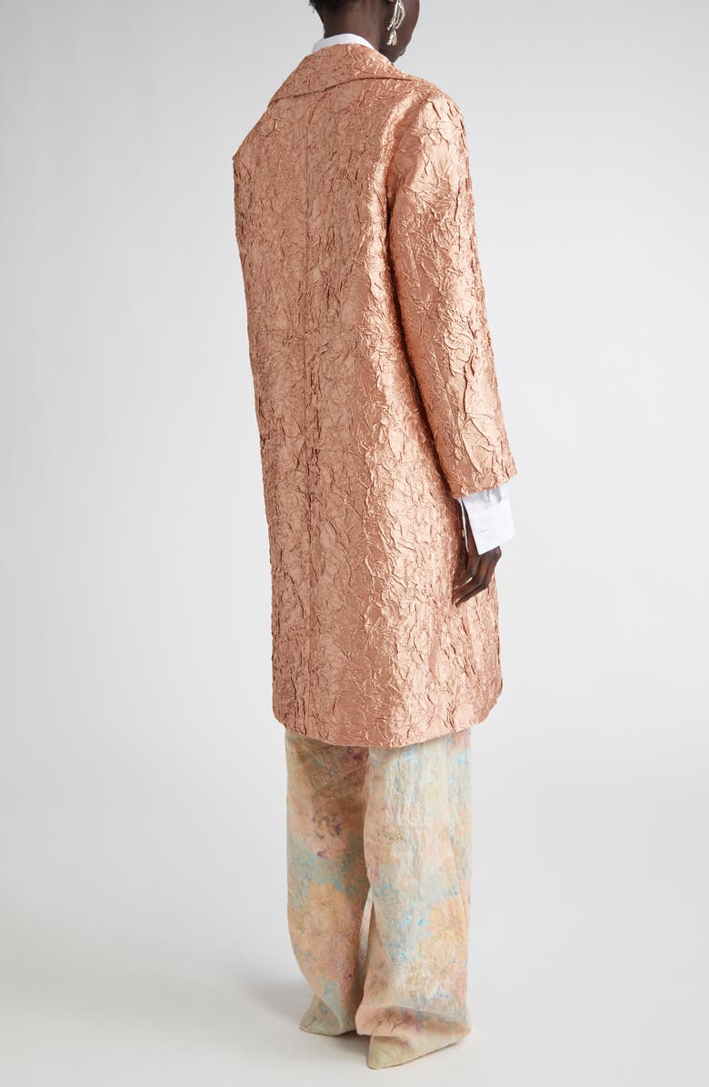 Dries Van Noten Crinkle Finish Velveteen Coat, Alternate, color, Peach