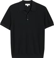 Nordstrom Short Sleeve Textured Cotton & Silk Polo Sweater