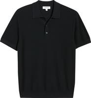 Nordstrom Short Sleeve Textured Cotton & Silk Polo Sweater
