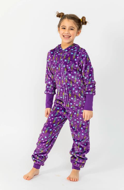 Purple Flash One-Piece   Plush Jumpsuit