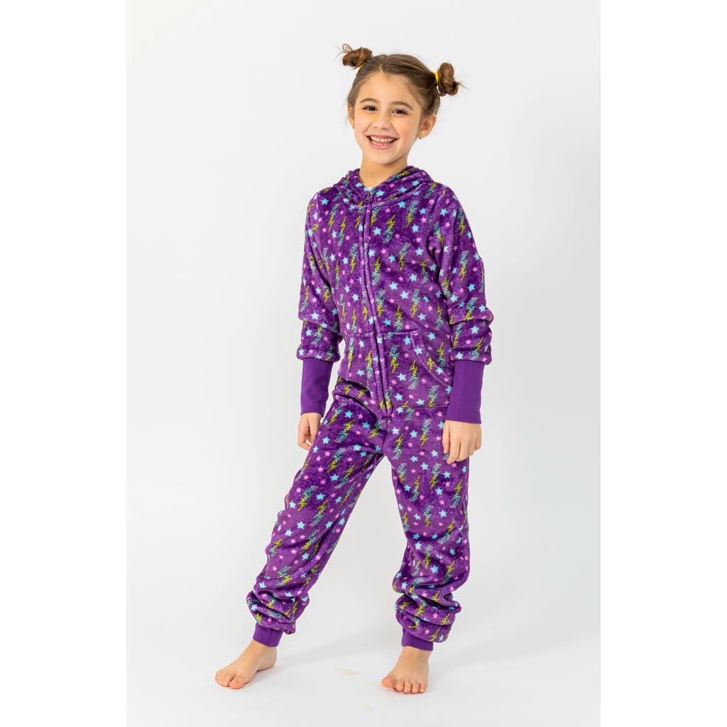 Preppy Goose Purple Flash One-piece Plush Jumpsuit