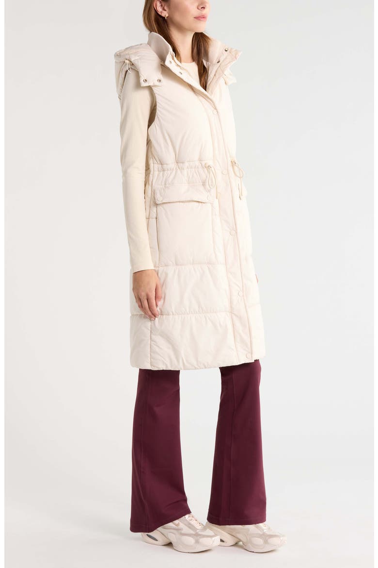 Solstice Longline Puffer Vest, Alternate, color, IVORY BIRCH