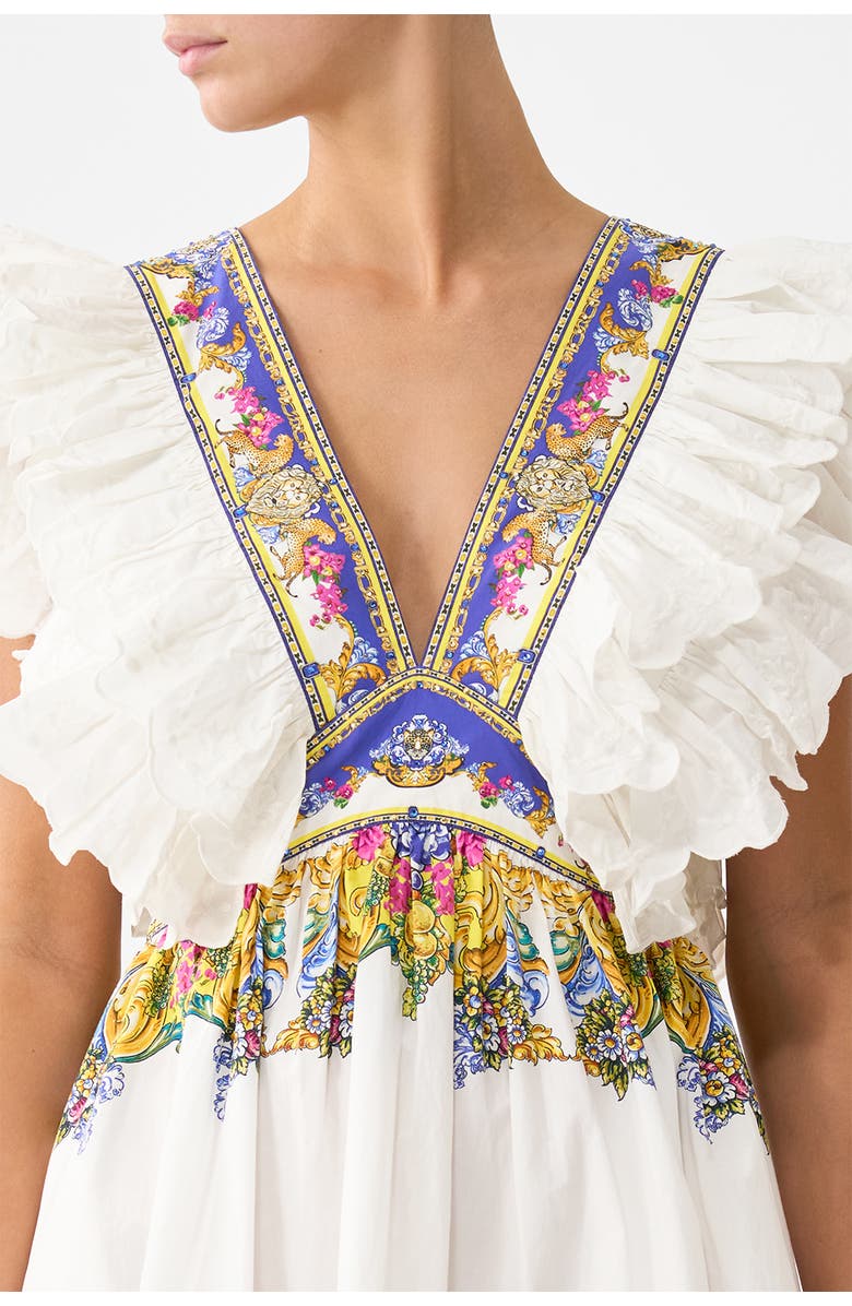 Camilla Double Frill Sleeve Mini Dress, Alternate, color, Milla In Sevilla