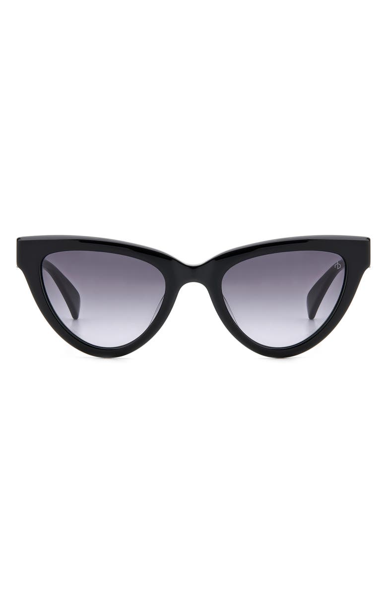 rag & bone 52mm Cat Eye Sunglasses, Main, color, Black/ Grey Shaded