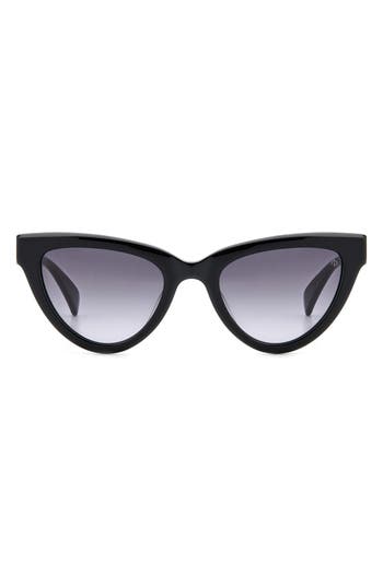 Rag & Bone 52mm Cat Eye Sunglasses In Black/grey Shaded