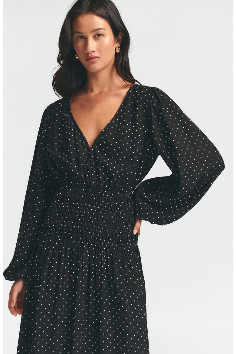 May Gather Dress, Alternate, color, Black Base Spot