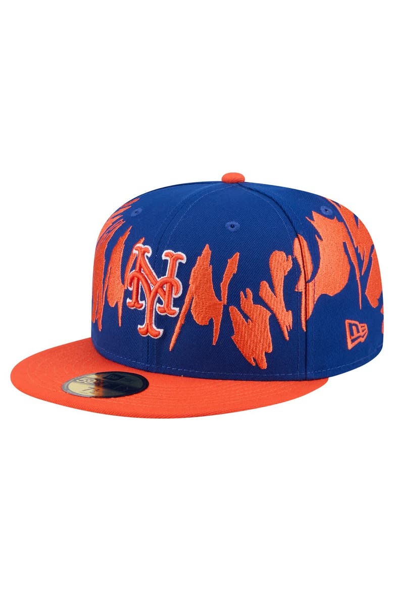 Men's New Era Royal/Orange New York Mets Retro Pattern 59FIFTY Fitted Hat, Main, color, Royal