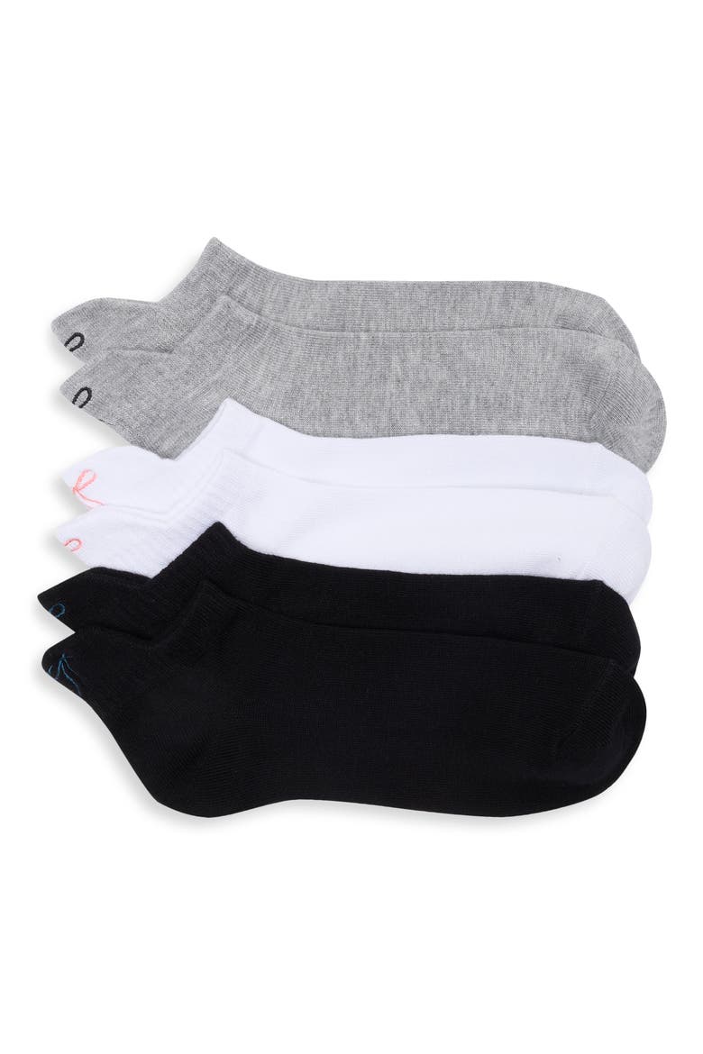 3-Pack Assorted Ankle Socks, Main, color, MEDIUM GREY