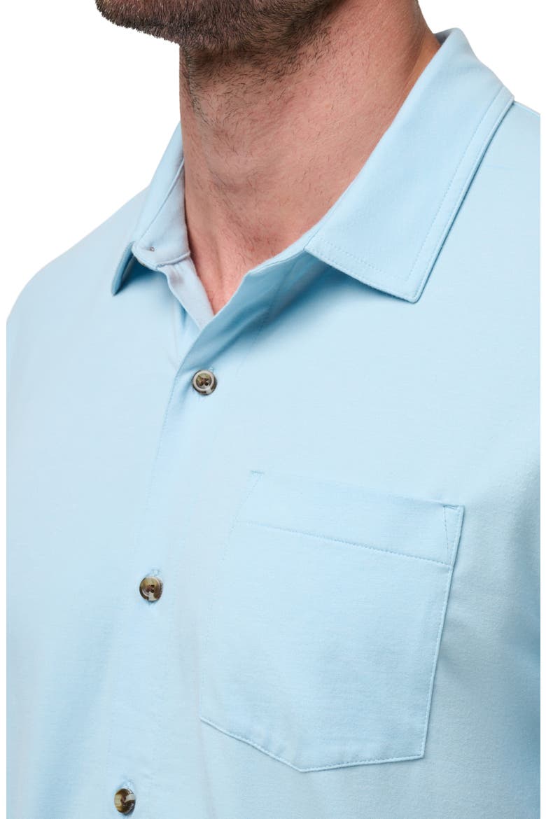 Sands of Time Short Sleeve Stretch Button-Up Shirt, Alternate, color, DREAM BLUE