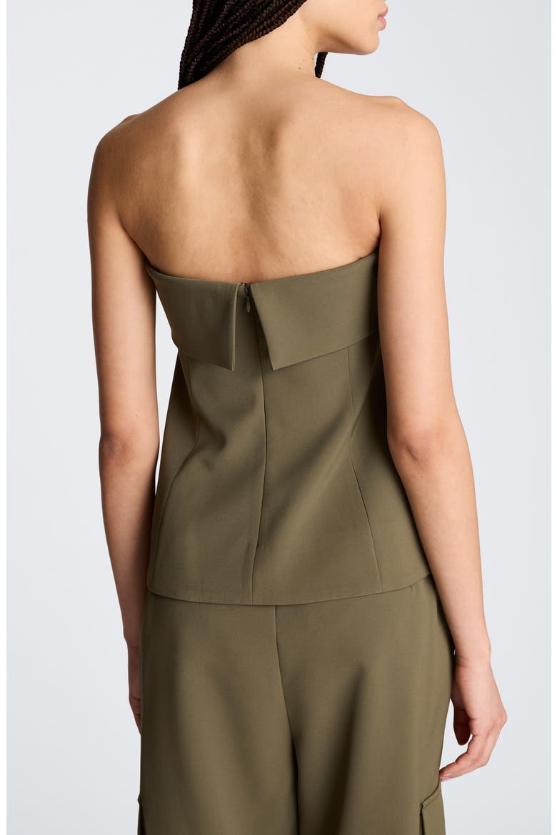 Strapless Bustier Top, Alternate, color, TURTLE GREEN