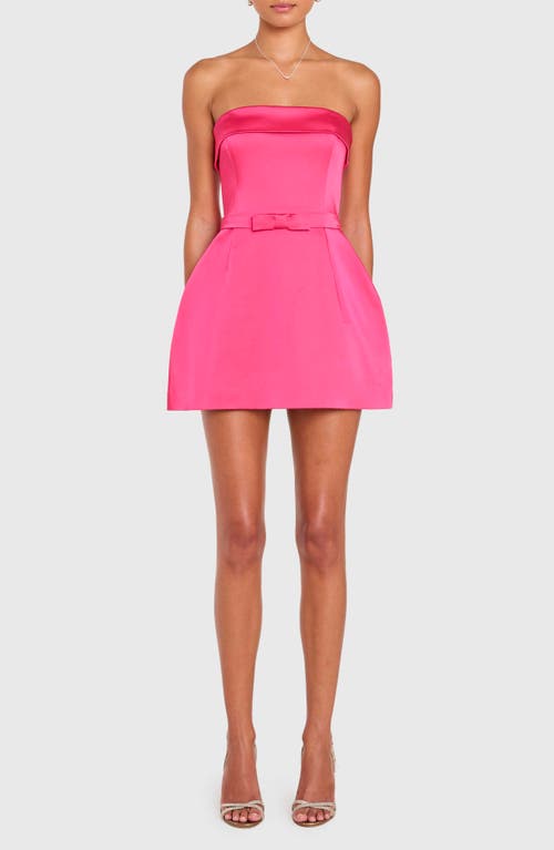 Amanda Uprichard Avalee Strapless Skort Romper In Pink