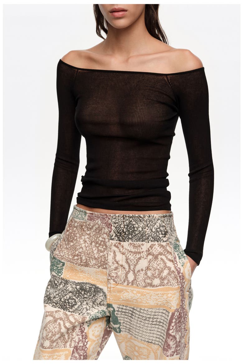 BARREL - Lace Jeans With Buckle, Alternate, color, LACE PRINT IVORY