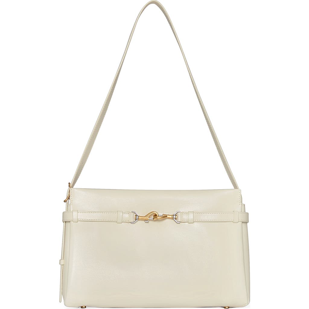 Rebecca Minkoff Small Insider Leather Shoulder Bag In Porcelain