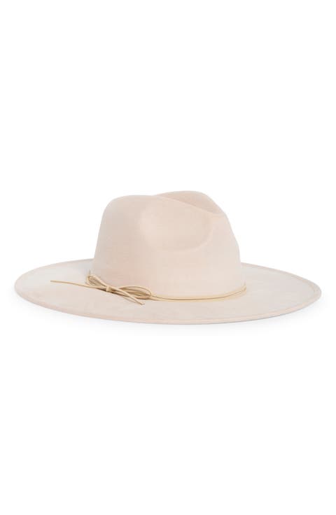 Faux Suede Oversize Panama Hat