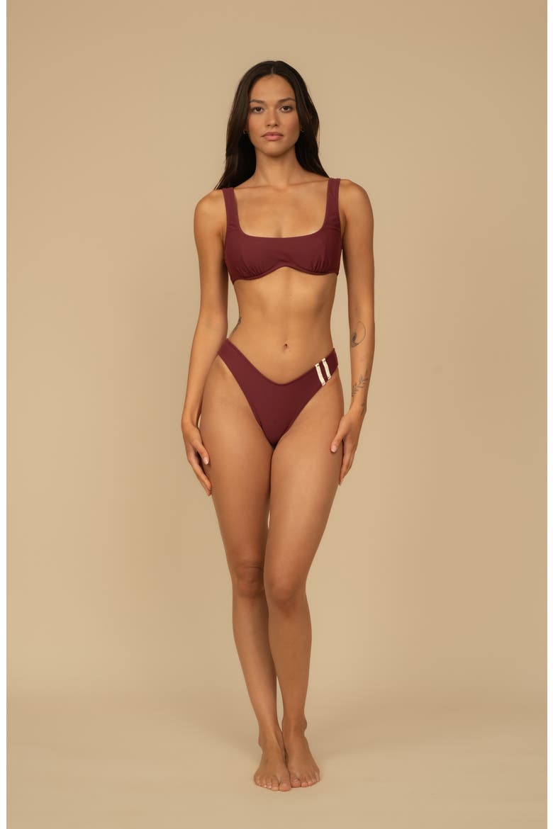Kaia Sport Bikini Top, Alternate, color, MAROON