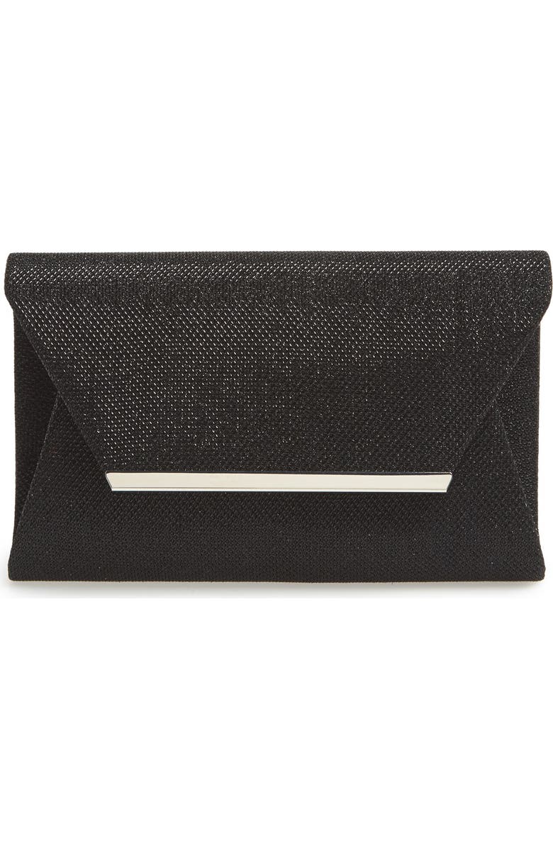 Jessica McClintock Metallic Envelope Clutch, Main, color,