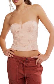 Free People Ever Afternoon Eyelet Strapless Top