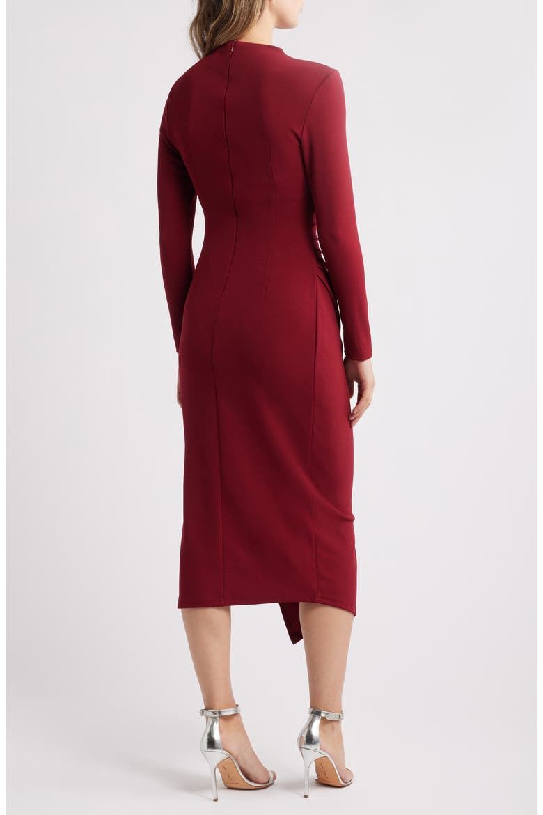 Stacey Long Sleeve Midi Dress, Alternate, color, BURGUNDY