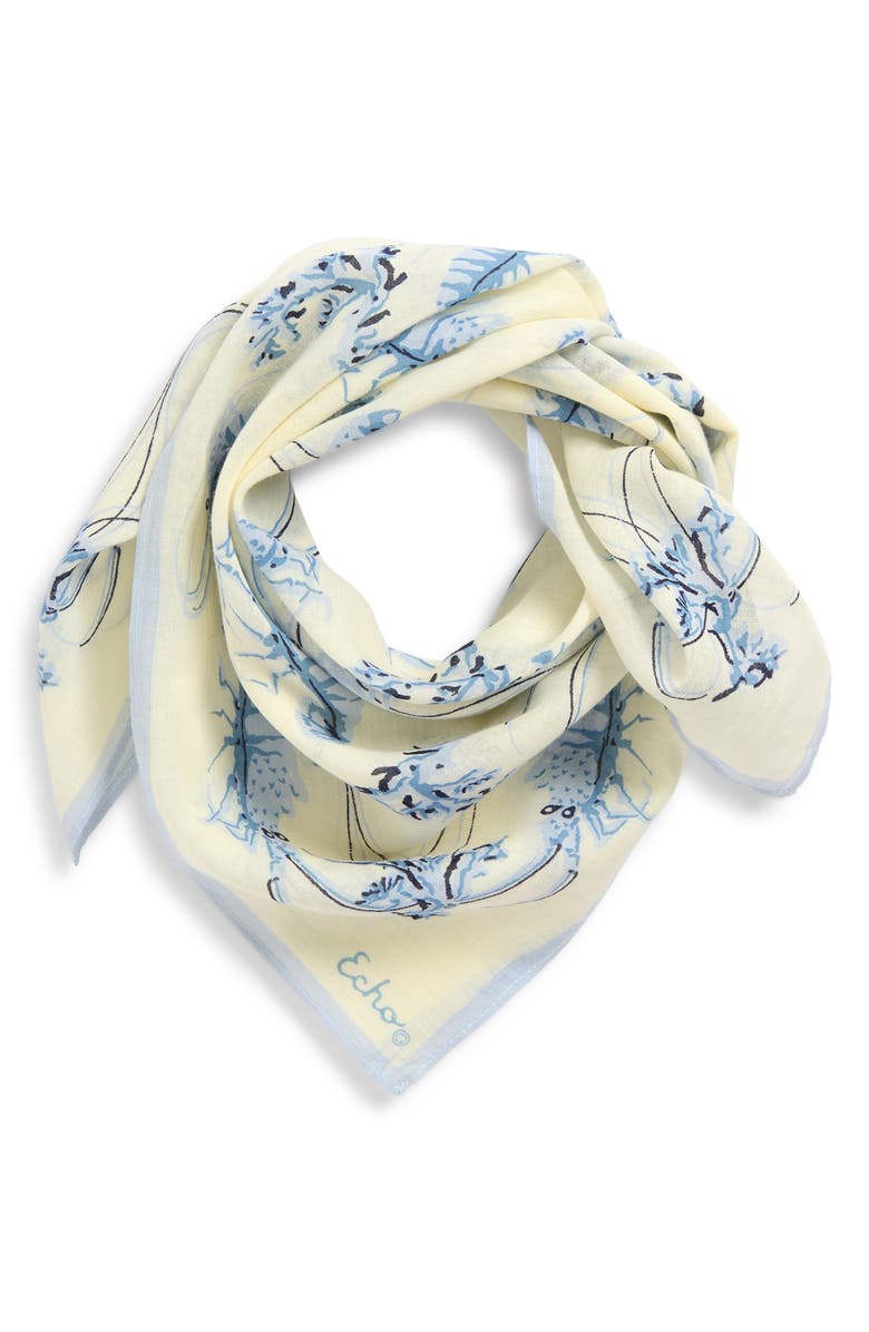 Echo Shrimp Boat Cotton Scarf, Main, color, Blue Shadow