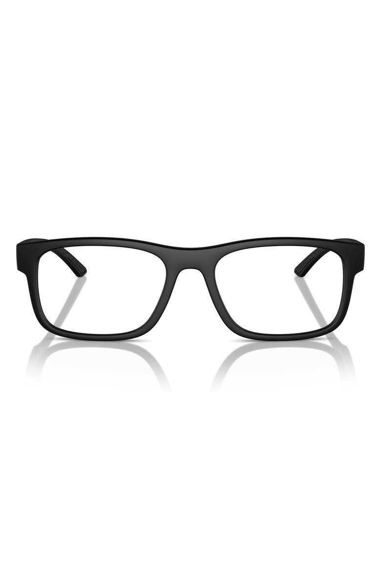 Prada Linea Rossa 52mm Rectangular Optical Glasses, Main, color, 