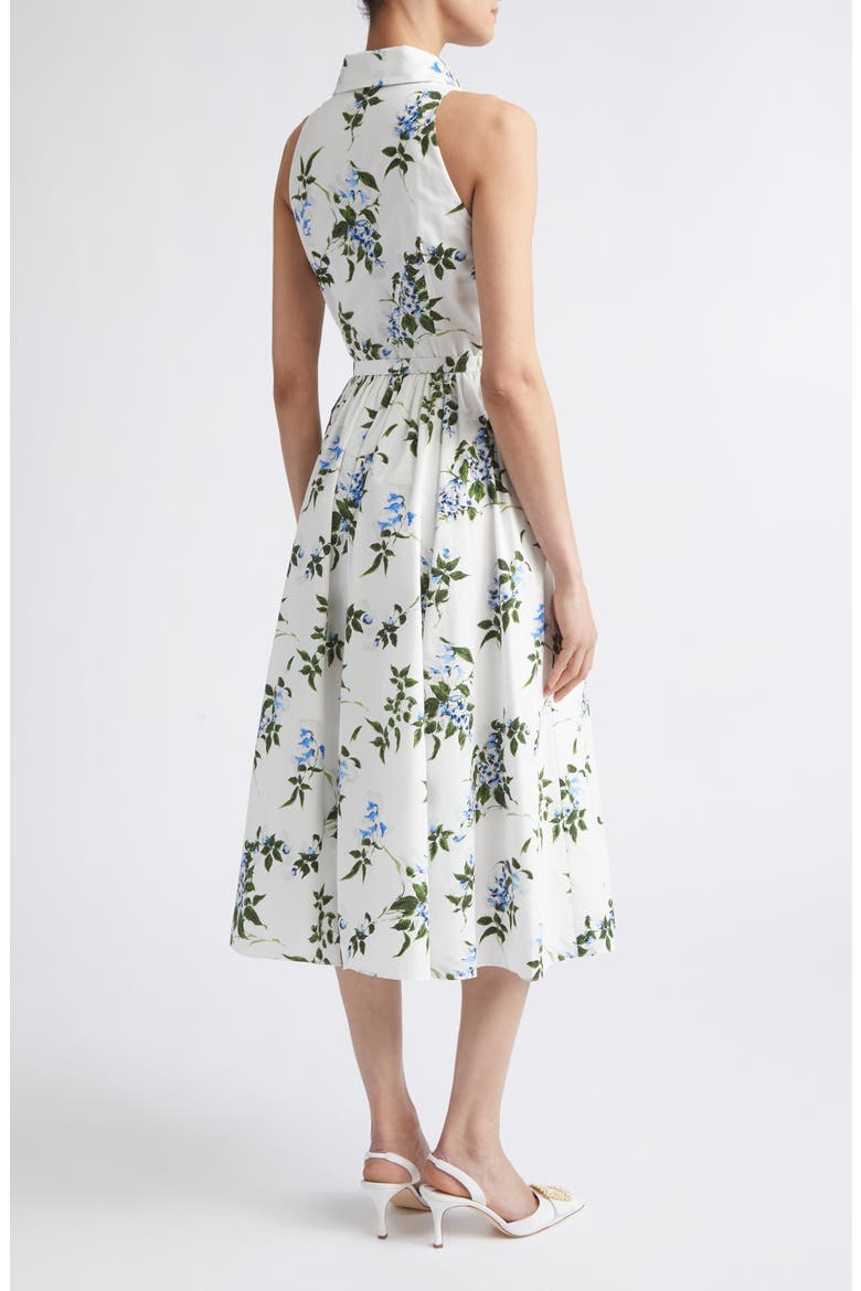 Norika Lilac, Lilies & Cherry Print Organic Cotton Midi Shirtdress, Alternate, color, WHITE-LILAC LILLIES/ CHERRY