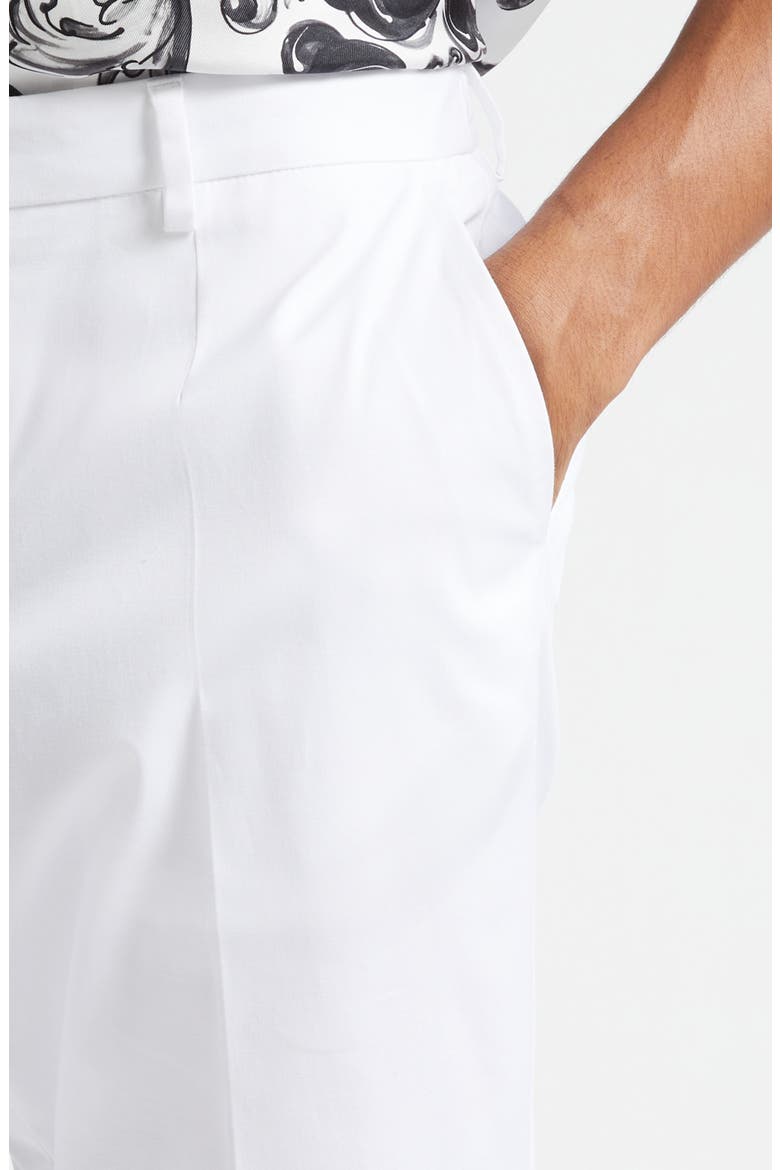 Cotton Stretch Gabardine Trousers, Alternate, color, W0111 BIANCO