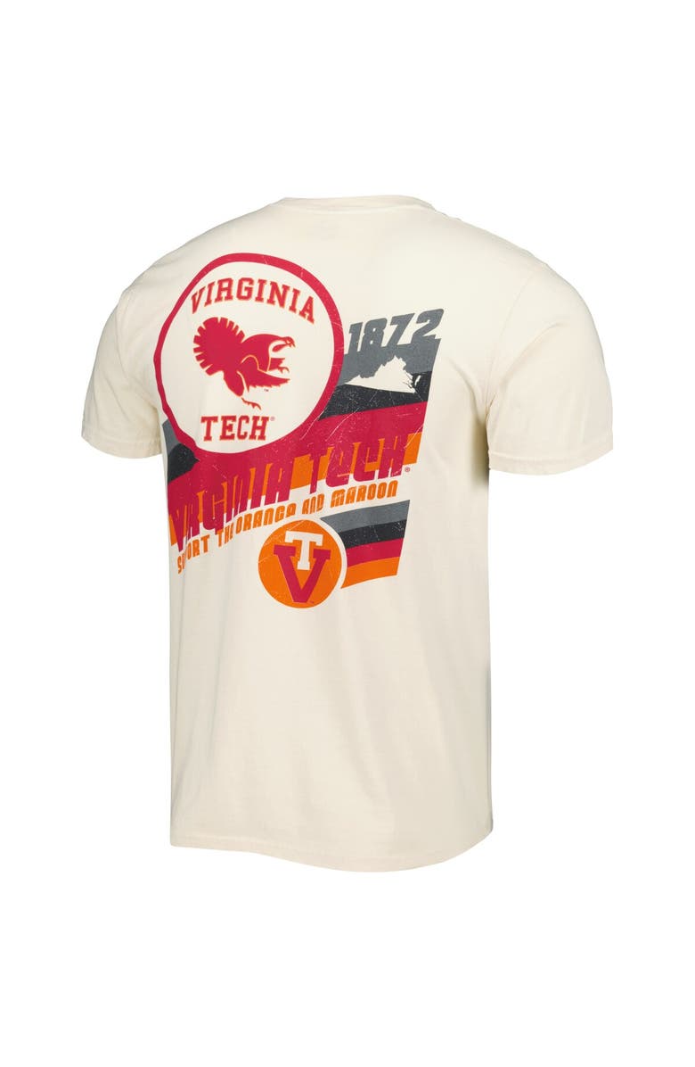 IMAGE ONE Men's Cream Virginia Tech Hokies Vault Vintage Comfort Color T-Shirt, Alternate, color, Cream