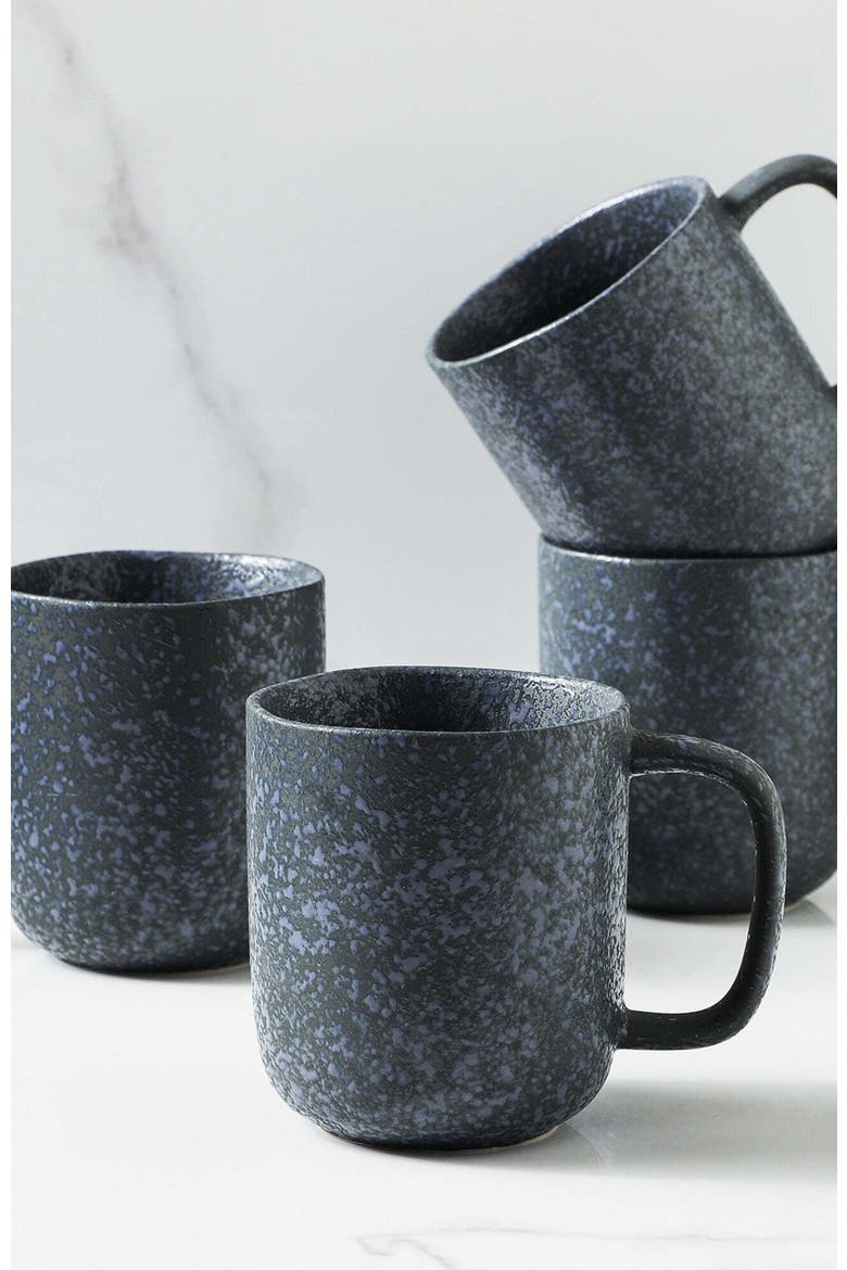 Tom Stoneware 4-Piece Mug Set, Alternate, color, Gray and Blue