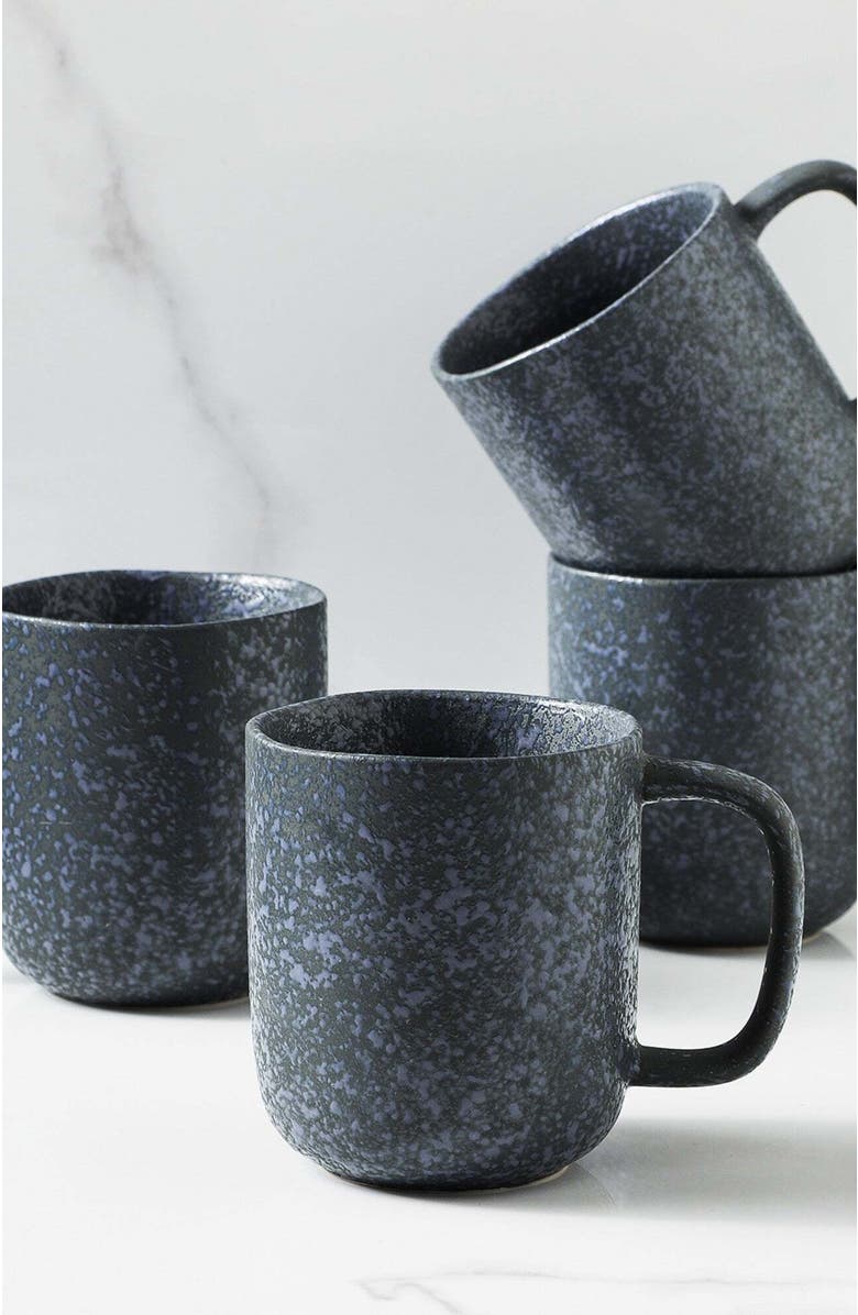 Stone Lain Tom Stoneware 4-Piece Mug Set, Alternate, color, Gray And Blue