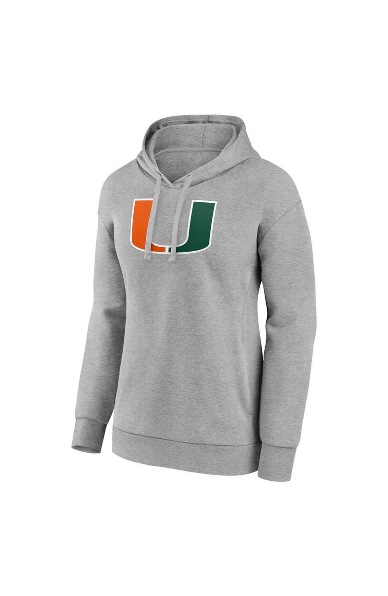 FANATICS Women's Fanatics Branded Gray Miami Hurricanes Evergreen Pullover Hoodie, Alternate, color, Gray