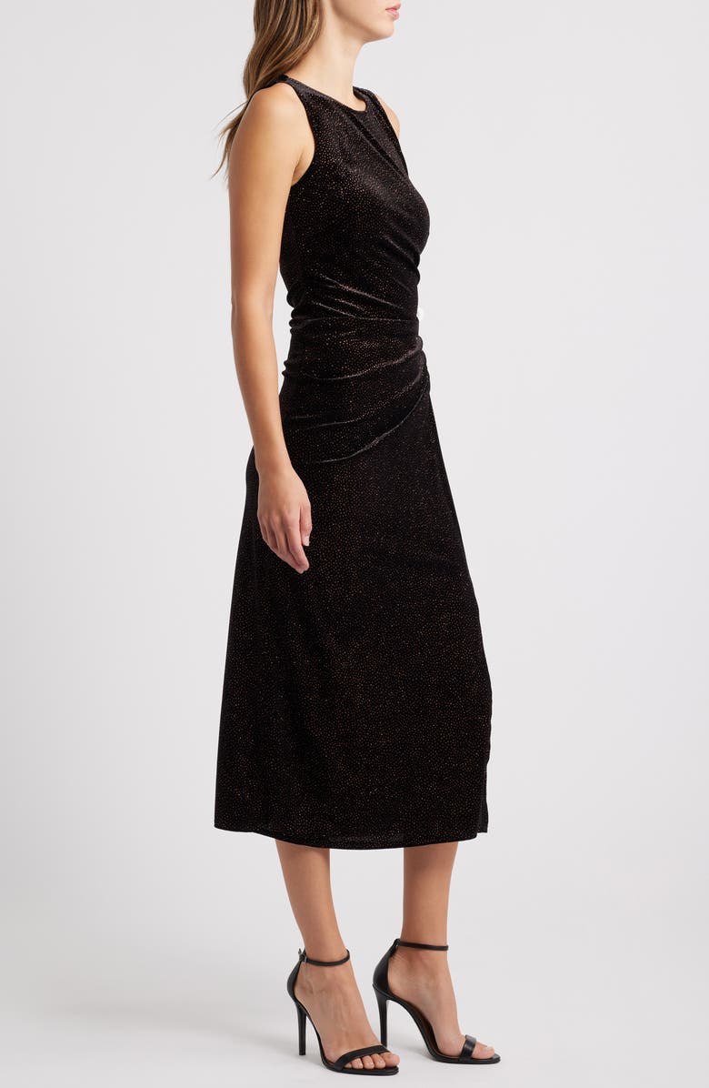 Halogen<sup>®</sup> Asymmetric Ruched Gown, Alternate, color, Rich Black