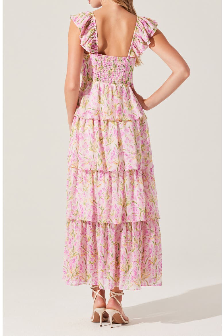 Midsummer Floral Print Tiered Ruffle Dress, Alternate, color, PINK MULTI